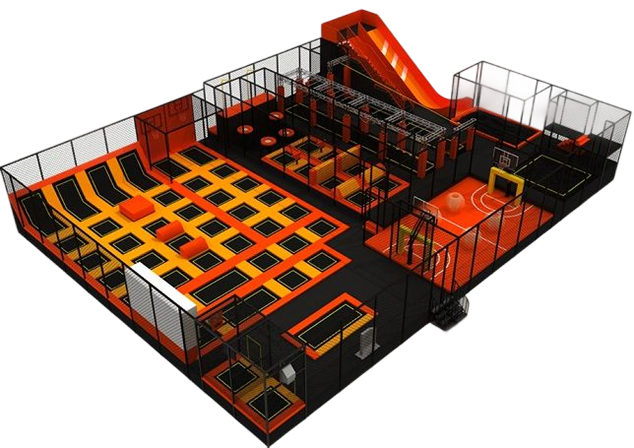 Visualisation 3D d'un trampoline park