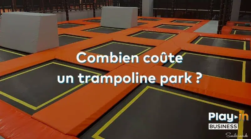 image showing an orange and black trampoline park