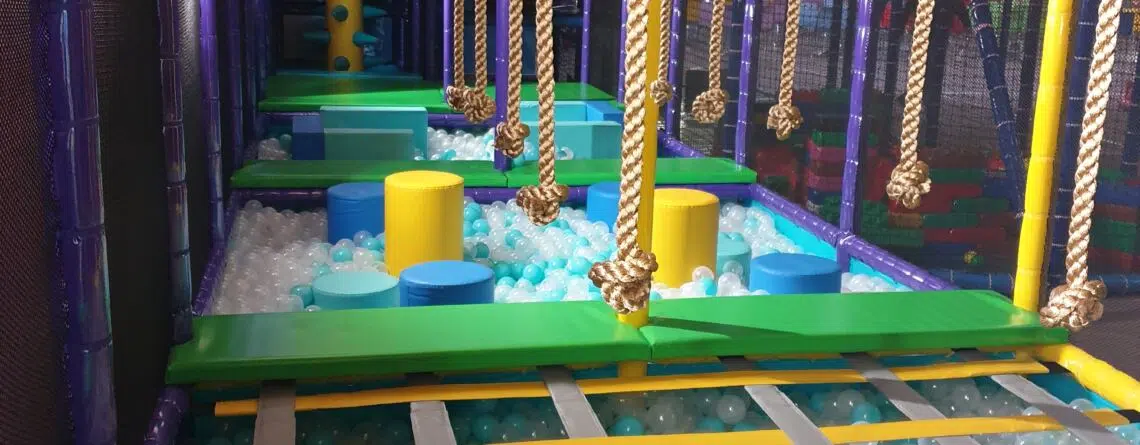 ninja kids course with different obstacles